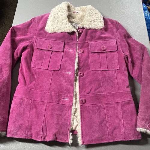 Wilsons Leather Maxima Jacket Womens Lg Barbie Pink Motorcycle Cafe Racer Coat - Picture 2 of 12
