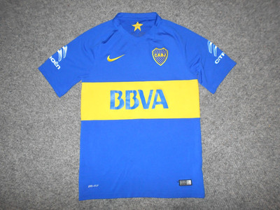 2015 NIKE DRI-FIT BOCA CABJ MENS SMALL BBVA SPONSOR SOCCER JERSEY             