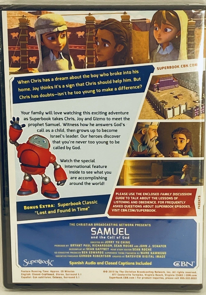SUPERBOOK, SAMUEL AND THE CALL OF GOD - 2015 CBN - DVD SEALED - Image 2 of 4