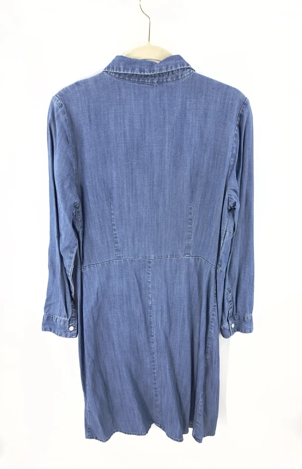 Talbots Denim Shirt Dress Button Down Long Sleeve Midi Womens Size 10 Petite 10P - Image 3 of 4