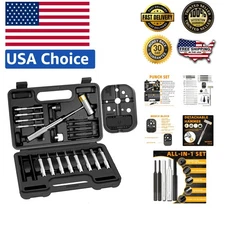 Professional Pin Punch Tool Set With Chrome Vanadium Steel, Bench Block Included