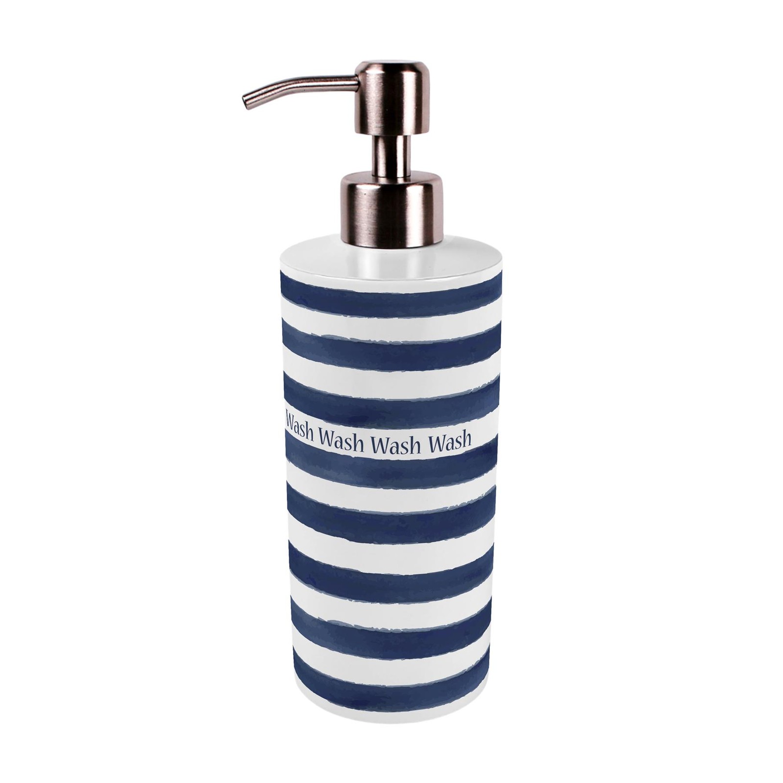 Nautical Stripes Soap Pump Dispenser - Kitchen Bathroom Soap Bottle Decor Gift