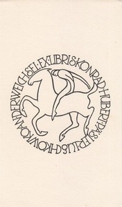 Exlibris Bookplate Klischee Marga Klinckenberg 1894-1962 Art deco Reiter