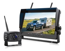 1080P Wireless Backup Camera System 10.1'' DVR Quad Monitor for Truck/Trailer/RV