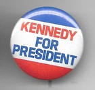John F. Kennedy for President Red, White and Blue Political Pin