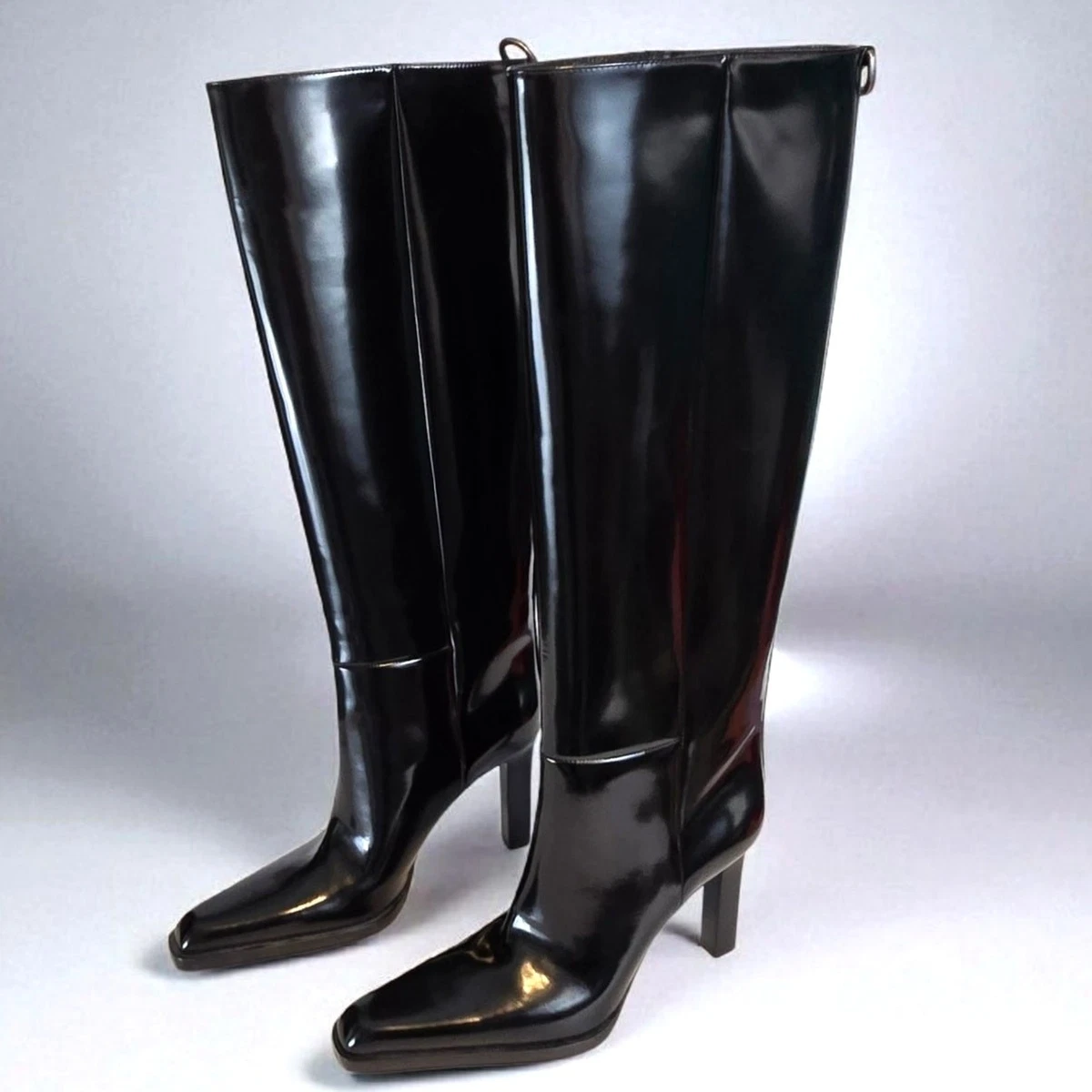 Saint Laurent Patent Leather Knee High Boots for Women for sale | eBay
