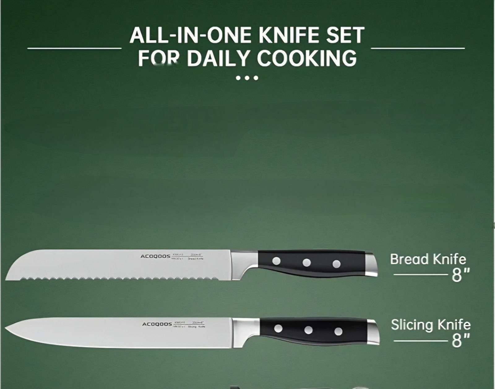 Acoqoose 10-Pcs Kitchen Precision Knives Set Easy to Clean Plus Acrylic Stand