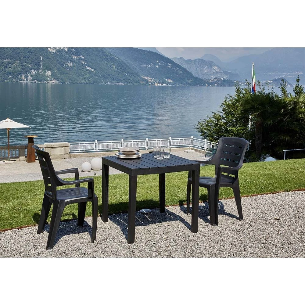 PROGARDEN Silla apilable de exterior de resina BORNEO-60,5X54X82CM (4UD)