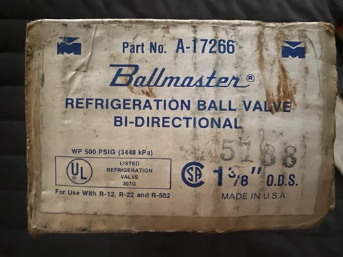 Mueller Ballmaster 1 3/8 Refrigeration Bi-Directional Ball Valve A-17266