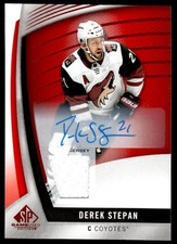 2017-18 SP Game Used Autographs Red Derek Stepan Auto Arizona Coyotes #75