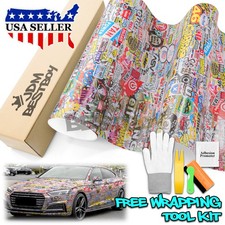 Jdm Racing Graffiti Stickerbomb Vinyl Decal Sticker Car Wrap Sheet Film Lio