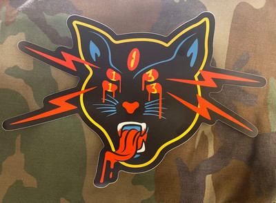 THIRTEEN SYSTEMS BLACK CAT GIANT RAMP STICKER SLAP XL 13 COLONIES NOT WHITE PHOS