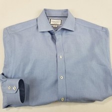 Charles Tyrwhitt Shirt Mens 16 34/35 Blue Check Classic Fit Non Iron Dress