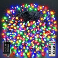 Ollny 20m 200 LED Outdoor Fairy Lights Mains Powered, Multicolour Waterproof