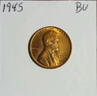 1945 P Lincoln Wheat Cent Philadelphia Mint  BU Red High Grade Coin