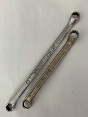 2x Doppelringschlüssel gekröpft SW8x9 auch DROP FORGED STEEL WEST-GERMANY