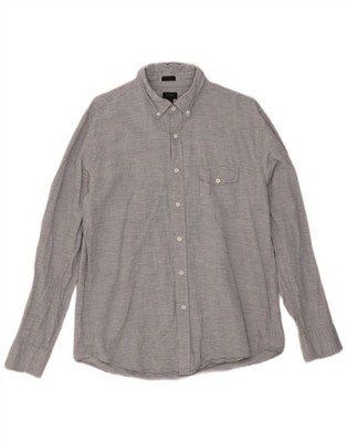 J. CREW Herren Slim Fit Hemd Large Blau Nadelstreifen Leinen DQ16
