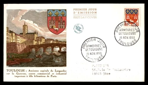 Mayfairstamps France FDC 1958 Toulouse Coat of Arms First Day Cover aaw_38269