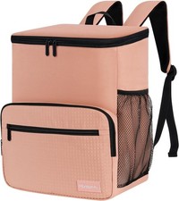 Mochila refrigeradora, bolsa refrigeradora aislada a prueba de fugas con 4 bolsillos - rosa