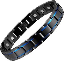 Men's Magnetic Bracelets,Titanium Steel Magnetic Wristband with 3500 Gauss ma...