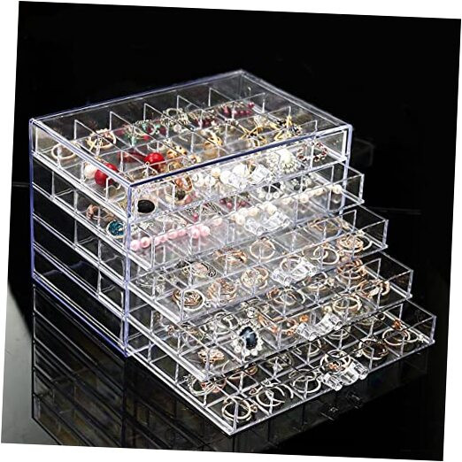 Acrylic 5-Drawer Earring Storage Box and Jewelry Organizer for Accessories