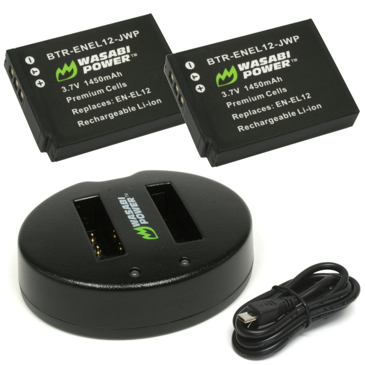 Wasabi Power Battery (2-Pack) and Charger for Nikon EN-EL19