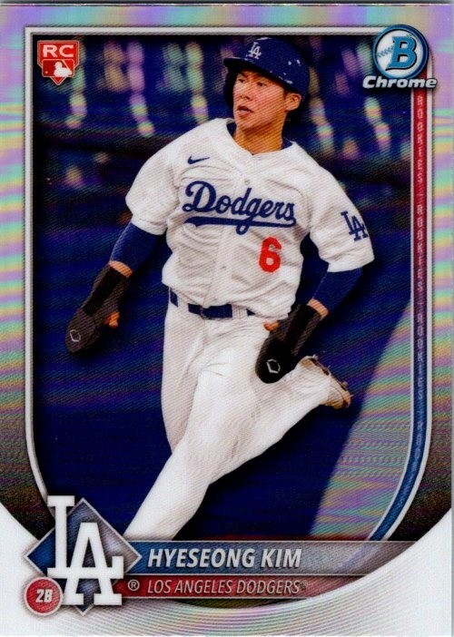 2025 Bowman Chrome #91 Hyeseong Kim SSP Red Rookie Logo Redemption RC Card LAD