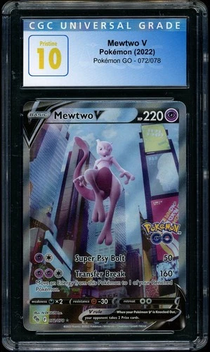 2022 Pokemon GO Mewtwo V #072 CGC 10 PRISTINE