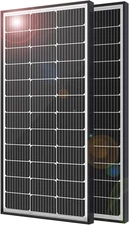JJN 200 Watt Solar Panels, 10BB Monocrystalline 12V 2PCS 100W Solar Panel, 23% H