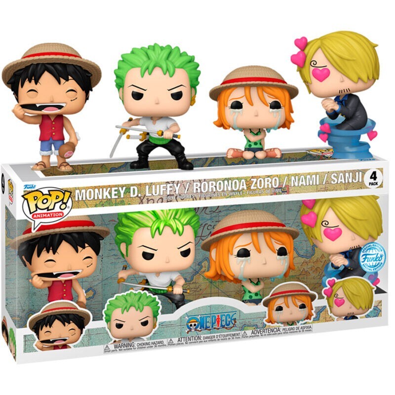 Figurines POP One Piece un coffret de 4 pièces collector à offrir aux fans de l'anime