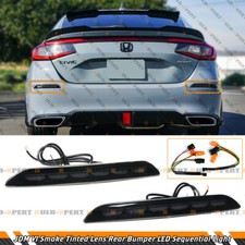 For 22-26 Civic Hatchback Smoke Lens Rear Bumper Reflector Led Sequential Light