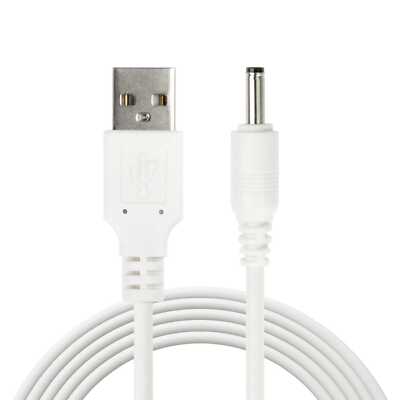Lade Kabel Hohlstecker 3.5mm Adapter USB Stecker Strom Power PC 80 cm DC Weiss