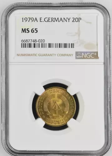East Germany DDR 20 Pfennig 1979A NGC MS 65