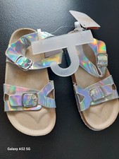 NWT Girls Gymboree Buckle Sandals Iridescent Size 12 CB
