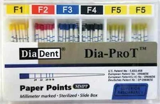 DiaDent Specially Tapered Dia-PRO T MMPP Paper Points All Sizes F1-F5 100/Box