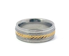 Herren Gold LLC Zwei Ton Band Edelstahl 8mm Ring