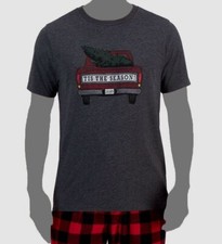 Club Room Men's Gray Holiday 'Tis the Season Pajama Top Size M