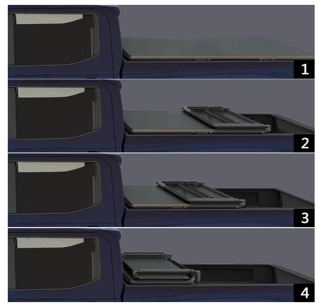 5.7 Ft Bed Tonno Pro Tonneau Tri-Fold Cover For 2009-2018 RAM 1500 Crew Cab - Imagem 2 de 2