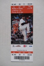 SAN FRANCISCO GIANTS VS MIAMI MARLINS 5/15/2014 FULL TICKET~ MADISON BUMGARNER