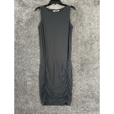 Athleta Tank Dress Size Small Tall ST Gray Tulip Ruched Side Athleisure Bodycon