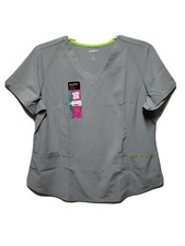 Scrubstar Women  s Ash Grey 4 Pocket V- Neck Scrub Top Size XL NWT