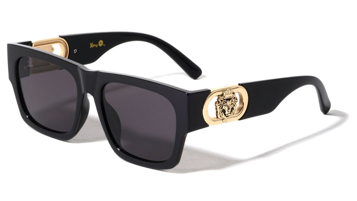 SQUARE HIP HOP RAP LION HEAD MEDALLION SUNGLASSES CLASSIC CASUAL