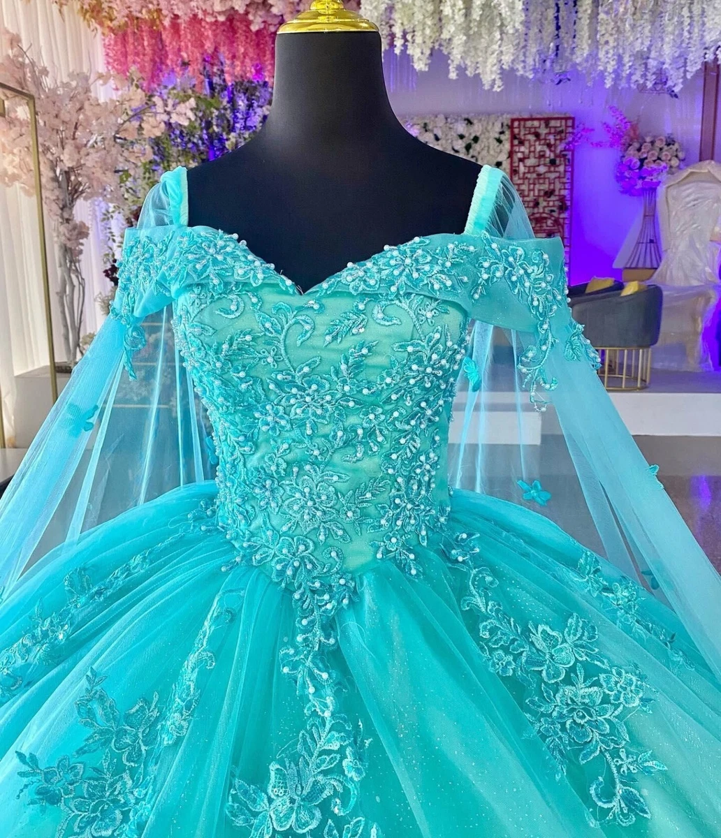 Vestidos De 15 años Quinceanera Dresses With Cape Off Shoulder