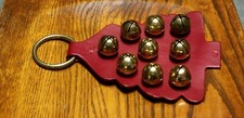 Victoria Leather Co. Tree Door Hanger Christmas Sleigh Bells Made in USA