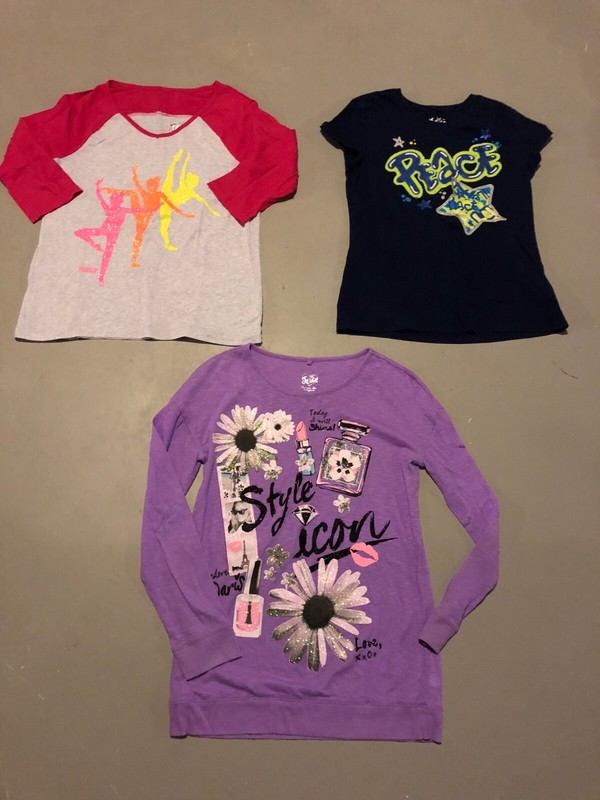 Justice Girls Tees Tshirts Tops Dance Peace Style Icon Size 18