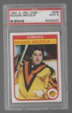 1982-83 OPC O-PEE-CHEE #339 RICHARD BRODEUR PSA 9 MINT VANCOUVER CANUCKS