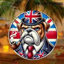 British Bulldog Union Jack Pipe Vintage Wooden Sign Decoration Home Decor Gift