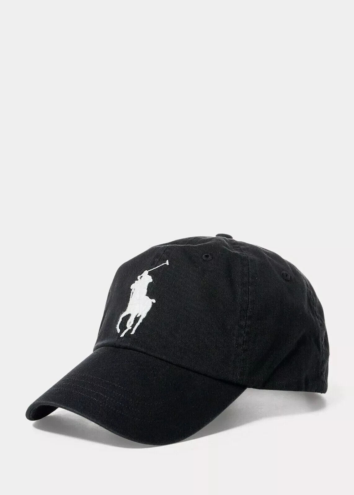 Polo Ralph Lauren Big Pony Chino Ball Cap in bianco e nero prezzo consigliato £ 55.