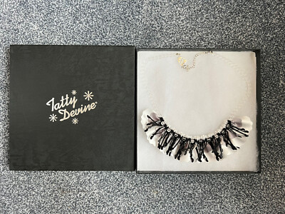 Tatty Devine Dahlia Twilight Black & White Petal Beaded Sample Necklace New