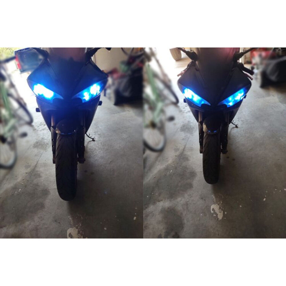 H7 LED Headlights Blue For Kawasaki Ninja ZX6R ZX636C 2004